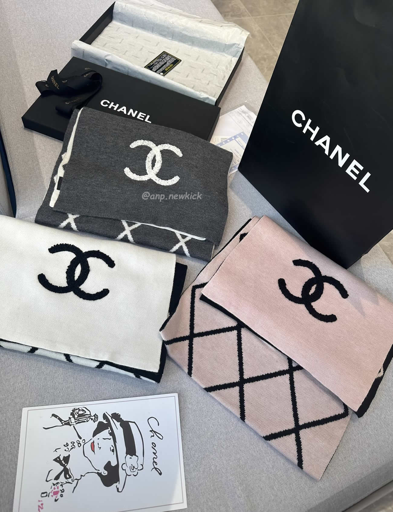 Chanel 2024 New 24b Cashmere Knitted Scarf 30x180cm (9) - newkick.vip